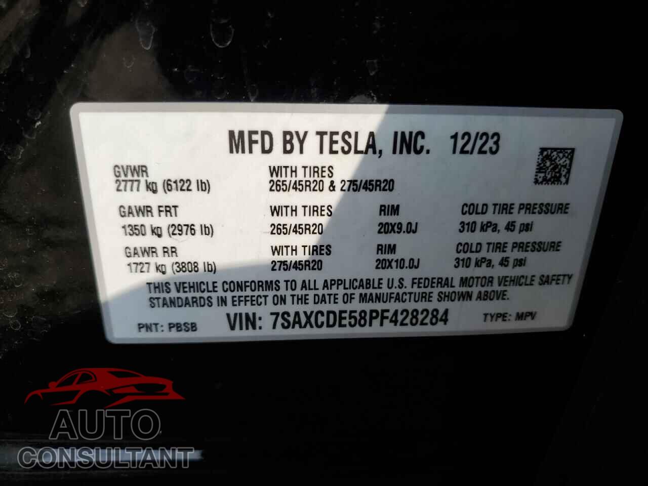 TESLA MODEL X 2023 - 7SAXCDE58PF428284