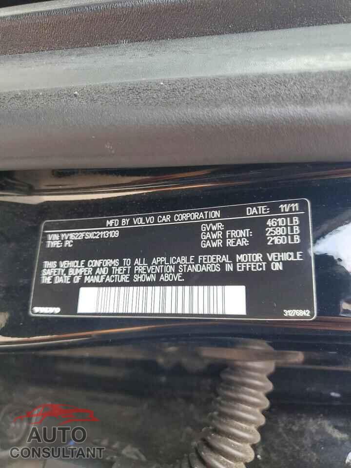 VOLVO S60 2012 - YV1622FSXC2113109