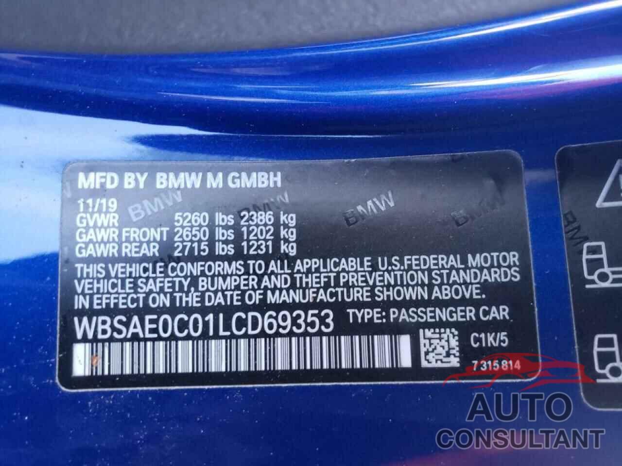 BMW M8 2020 - WBSAE0C01LCD69353