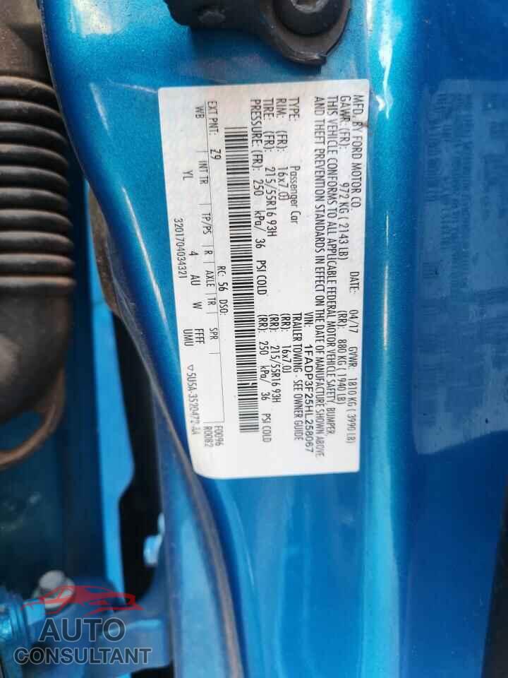 FORD FOCUS 2017 - 1FADP3F25HL258067