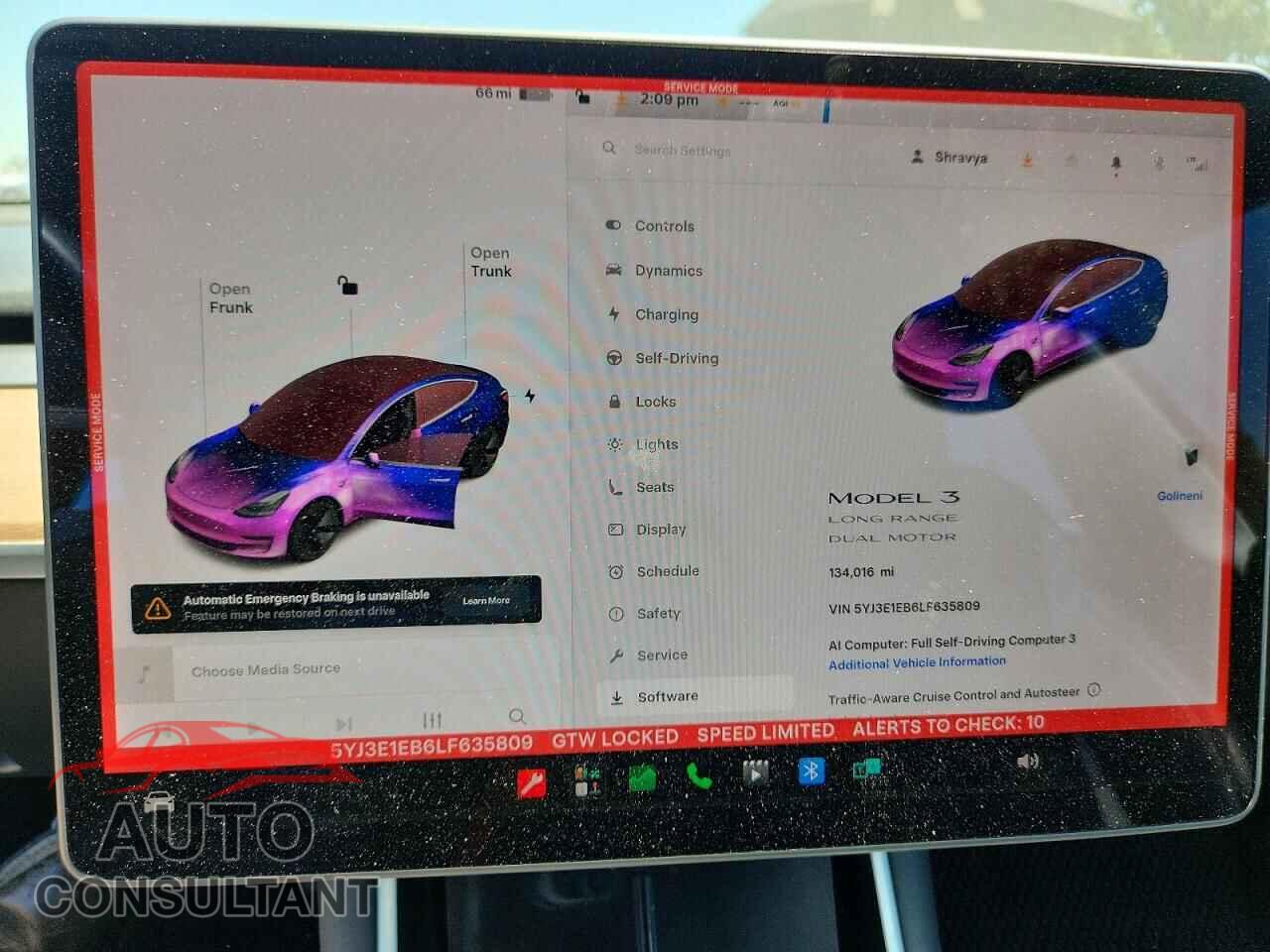 TESLA MODEL 3 2020 - 5YJ3E1EB6LF635809