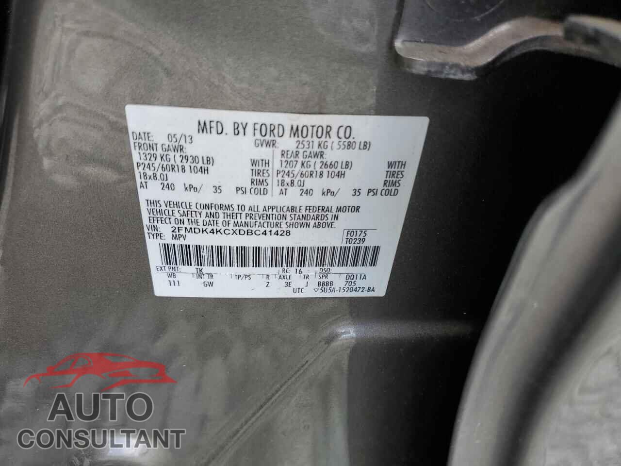 FORD EDGE 2013 - 2FMDK4KCXDBC41428