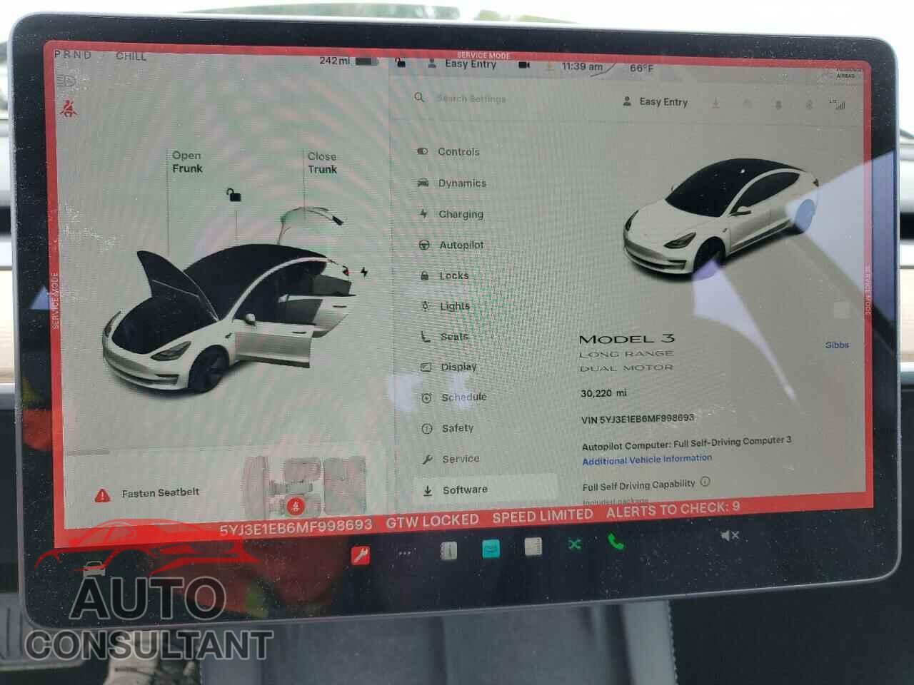 TESLA MODEL 3 2021 - 5YJ3E1EB6MF998693
