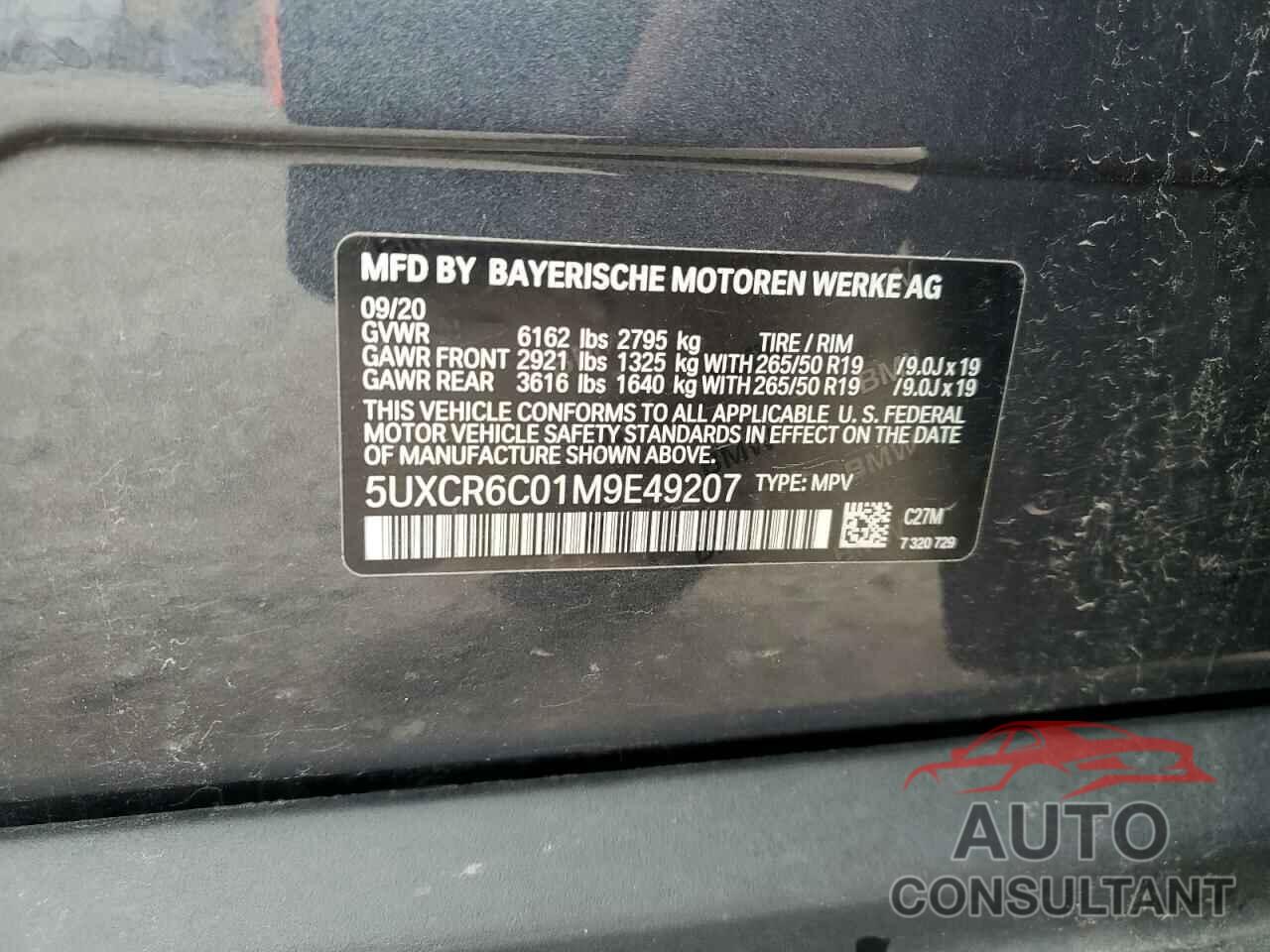 BMW X5 2021 - 5UXCR6C01M9E49207