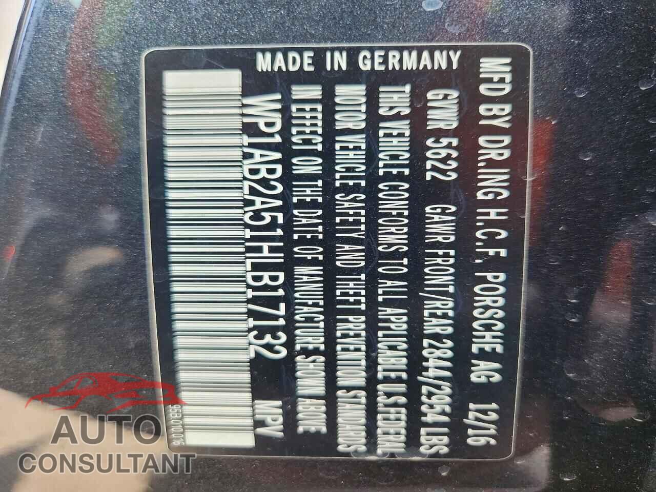 PORSCHE MACAN 2017 - WP1AB2A51HLB17132