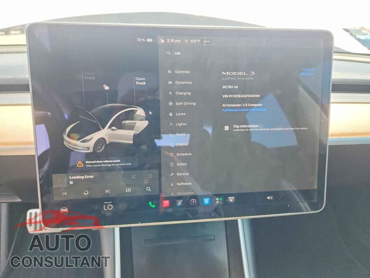 TESLA MODEL 3 2018 - 5YJ3E1EA5JF040096