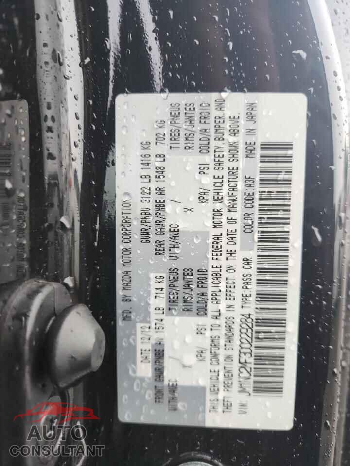 MAZDA MX5 2013 - JM1NC2MF3D0229284
