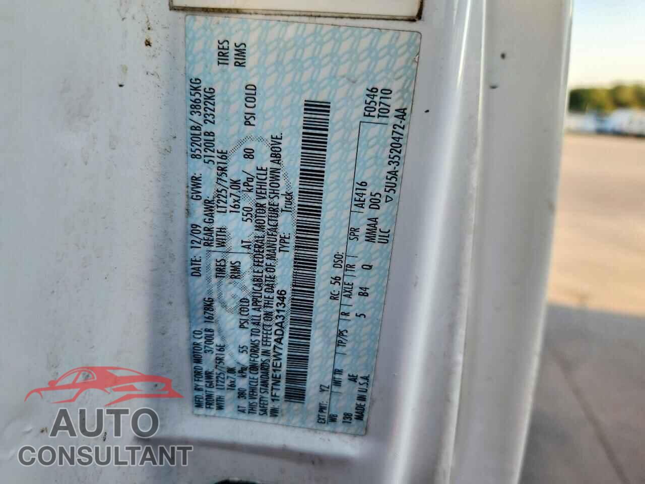 FORD ECONOLINE 2010 - 1FTNE1EW7ADA31346