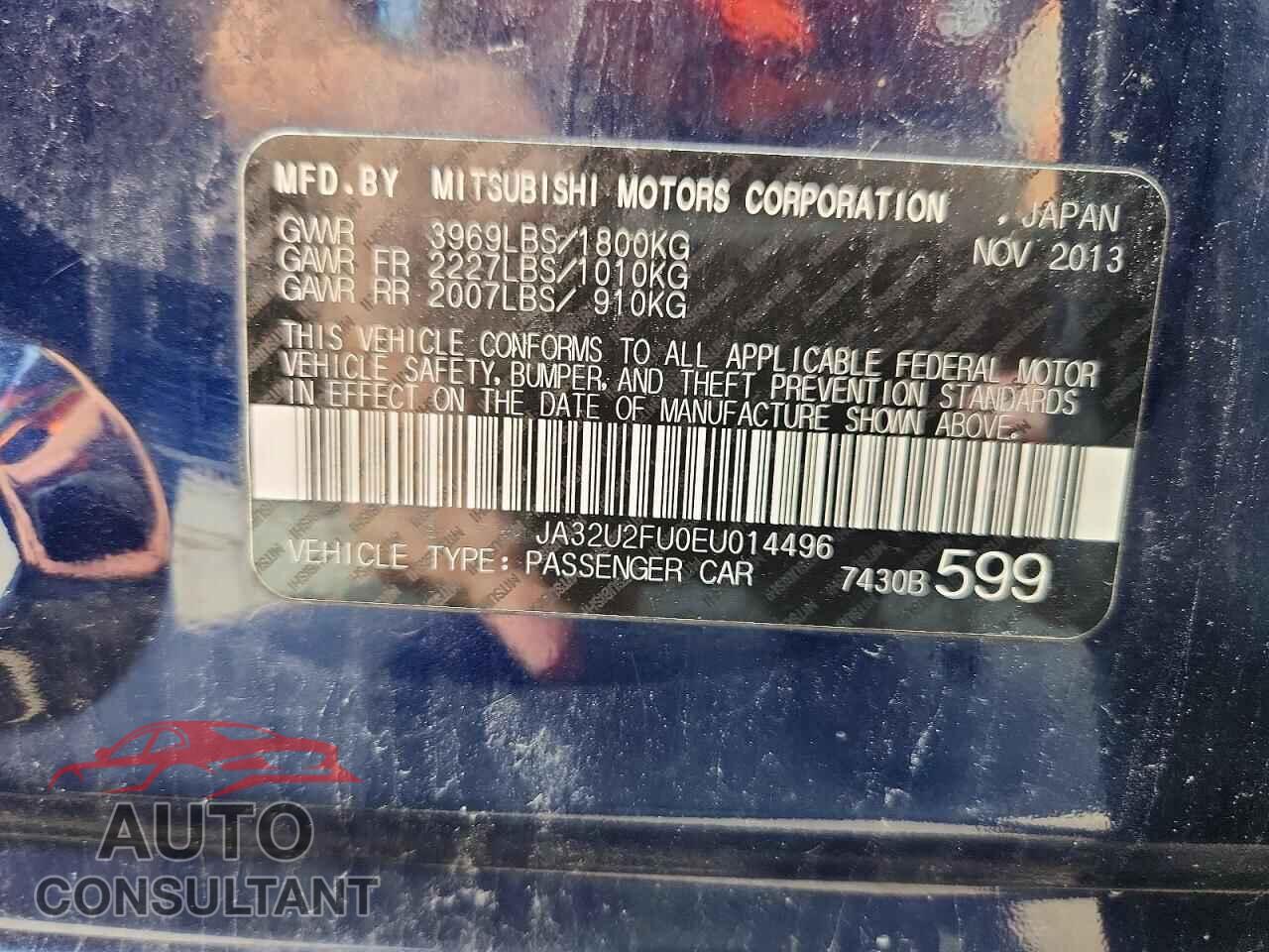 MITSUBISHI LANCER 2014 - JA32U2FU0EU014496
