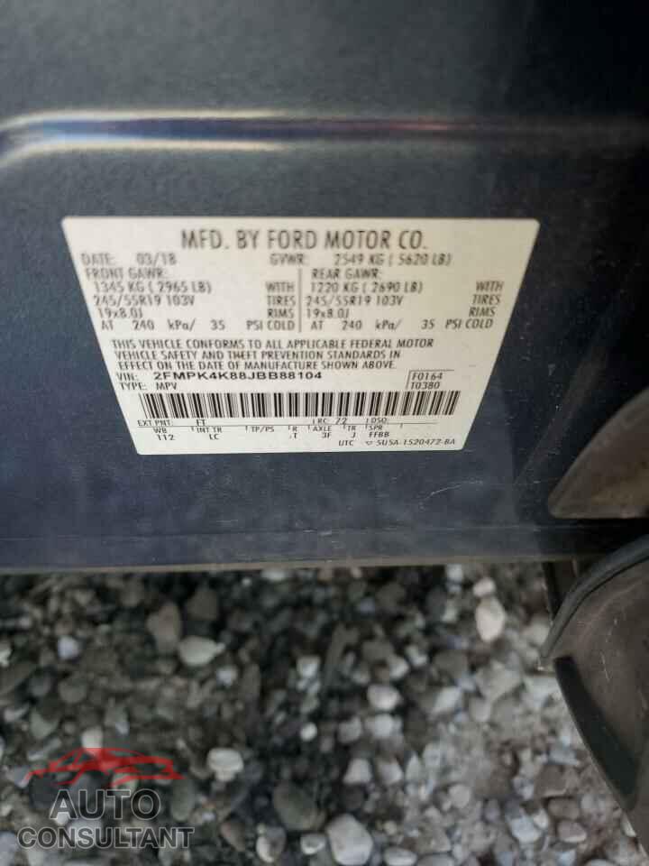 FORD EDGE 2018 - 2FMPK4K88JBB88104