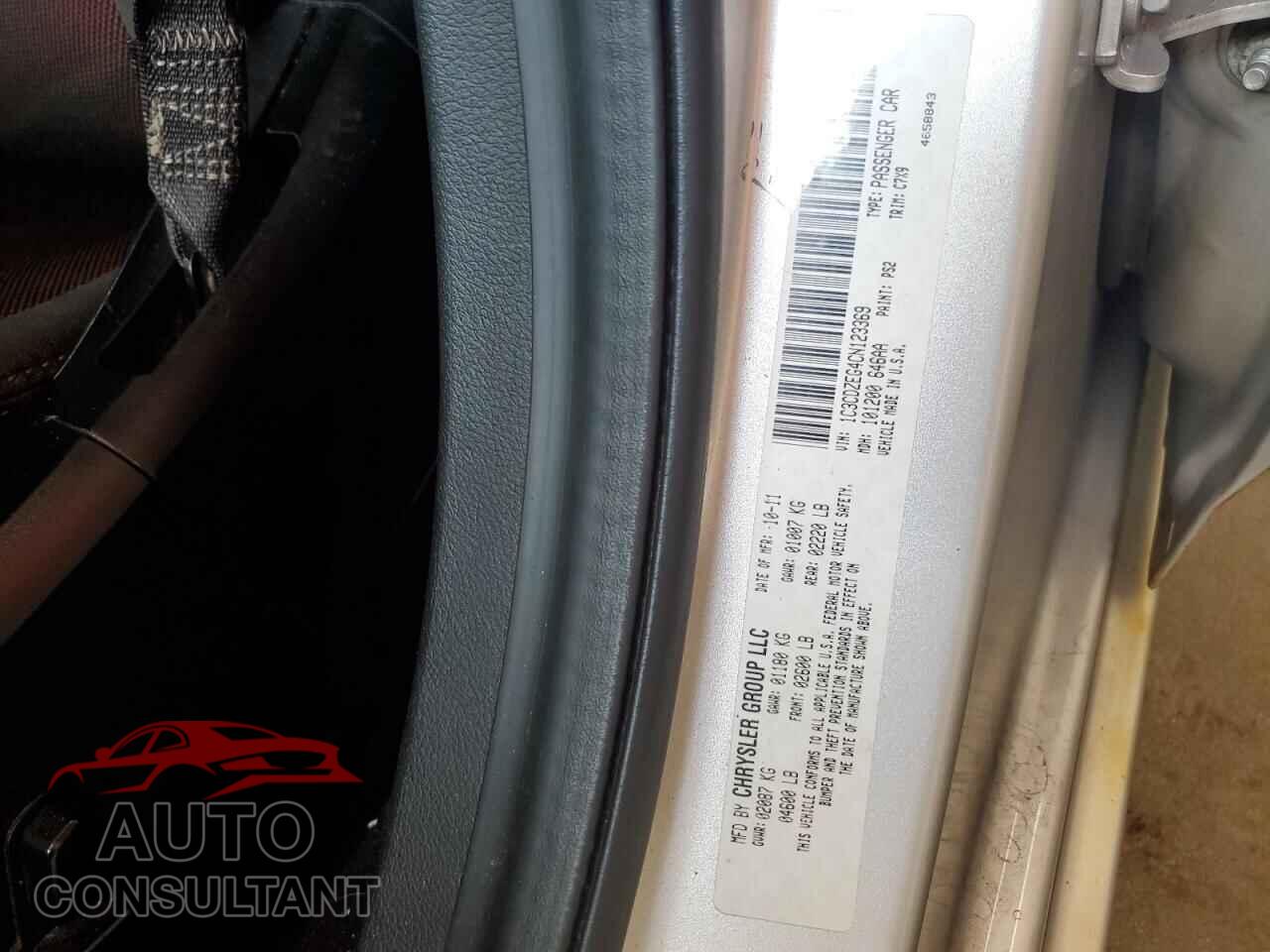 DODGE AVENGER 2012 - 1C3CDZEG4CN123369