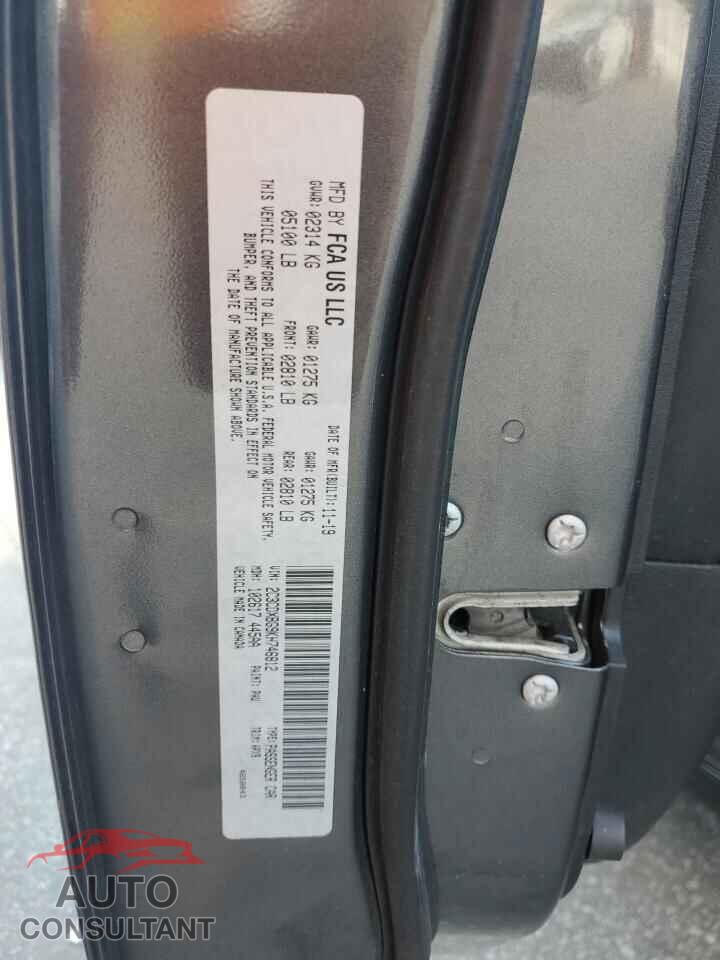 DODGE CHARGER 2019 - 2C3CDXBG9KH746812