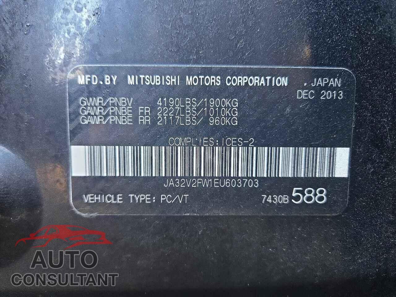 MITSUBISHI LANCER 2014 - JA32V2FW1EU603703