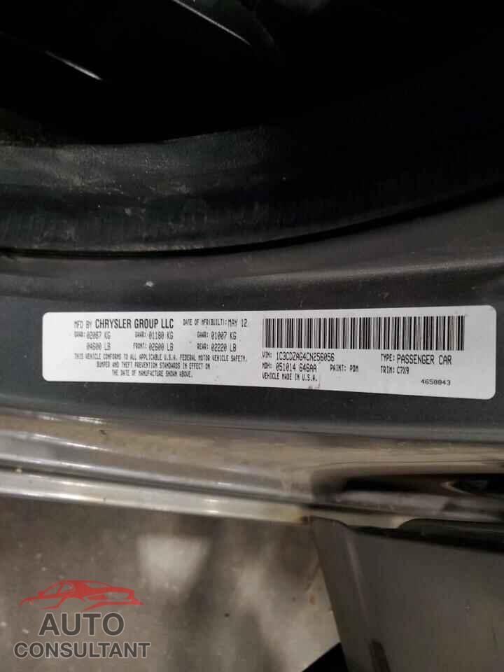 DODGE AVENGER 2012 - 1C3CDZAG4CN256056