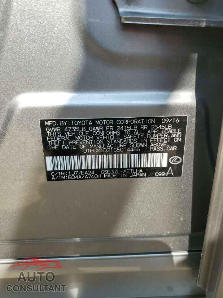 LEXUS IS 2016 - JTHCM1D21G5014486