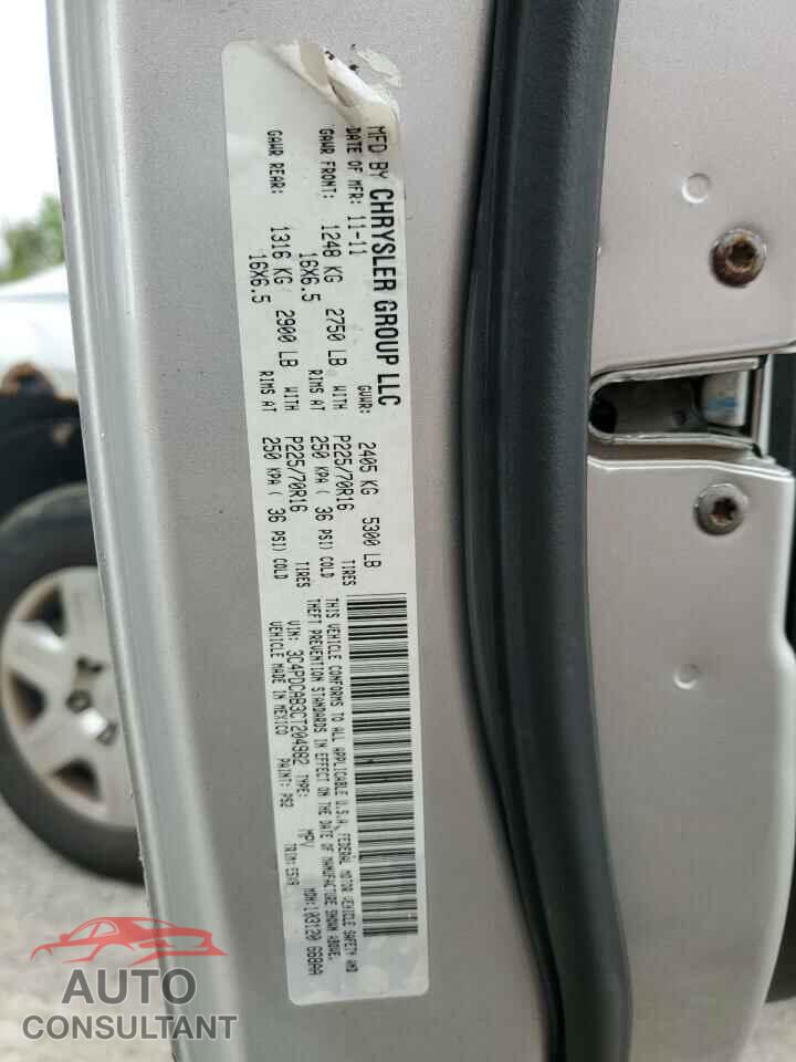 DODGE JOURNEY 2012 - 3C4PDCAB3CT204982