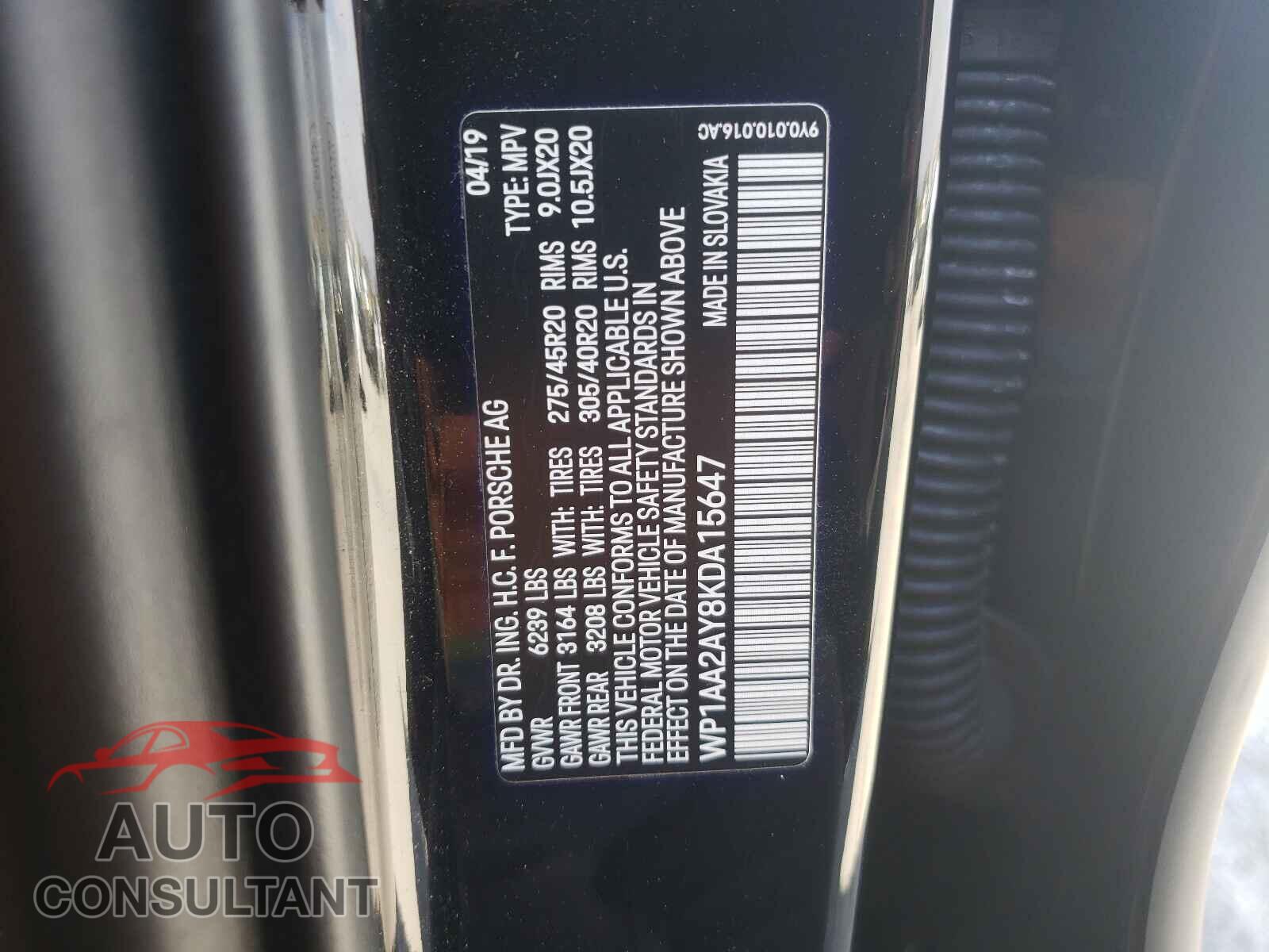 PORSCHE CAYENNE 2019 - WP1AA2AY8KDA15647