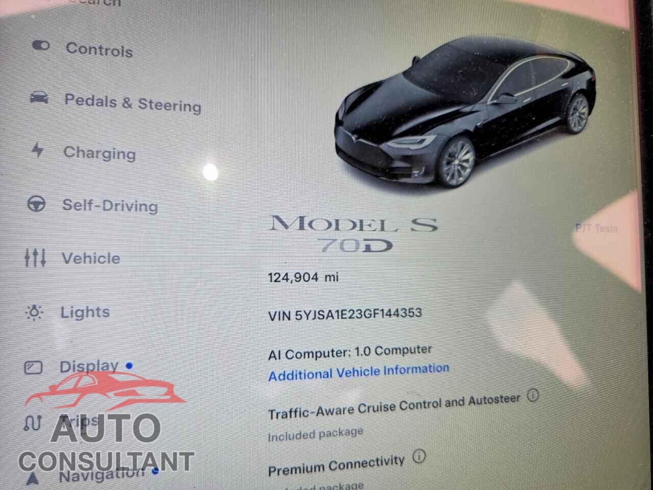 TESLA MODEL S 2016 - 5YJSA1E23GF144353