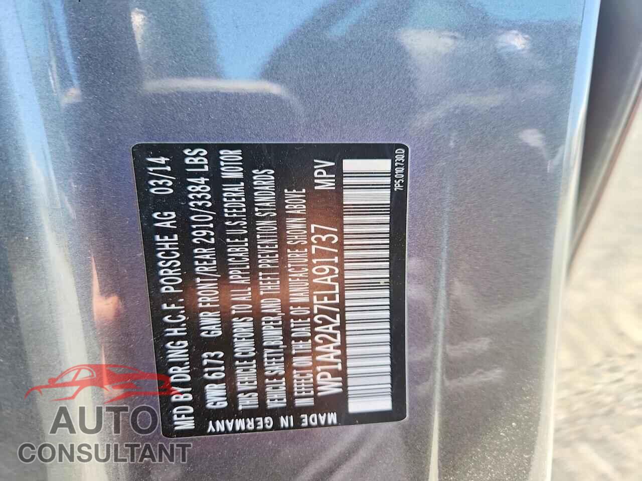 PORSCHE CAYENNE 2014 - WP1AA2A27ELA91737