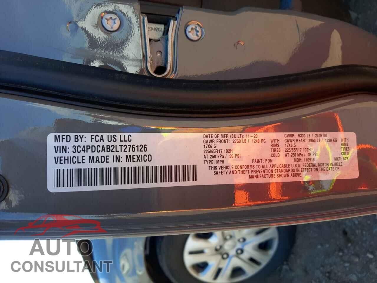DODGE JOURNEY 2020 - 3C4PDCAB2LT276126