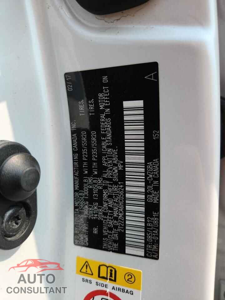 LEXUS RX350 2017 - 2T2ZZMCA6HC056241