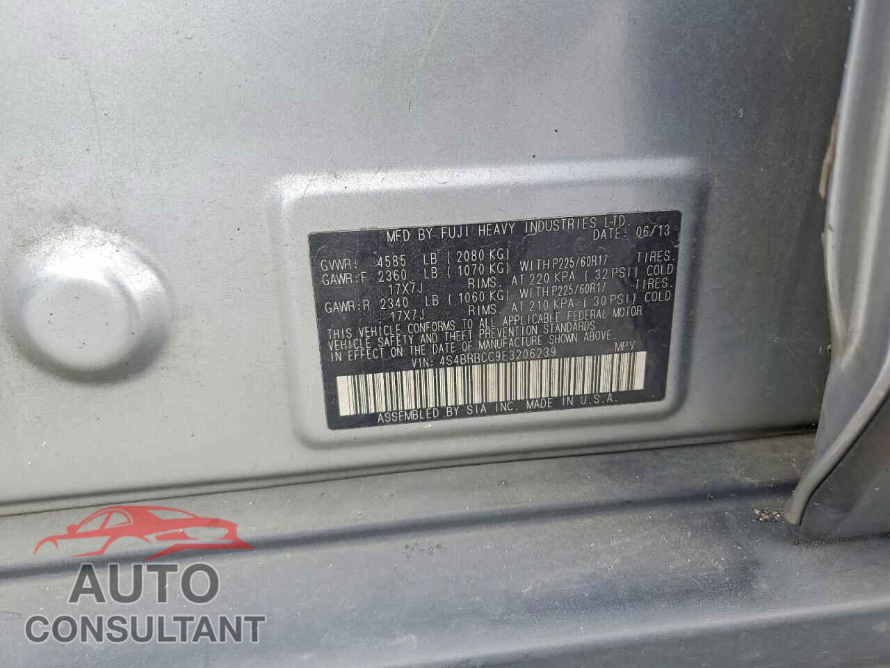 SUBARU OUTBACK 2014 - 4S4BRBCC9E3206239