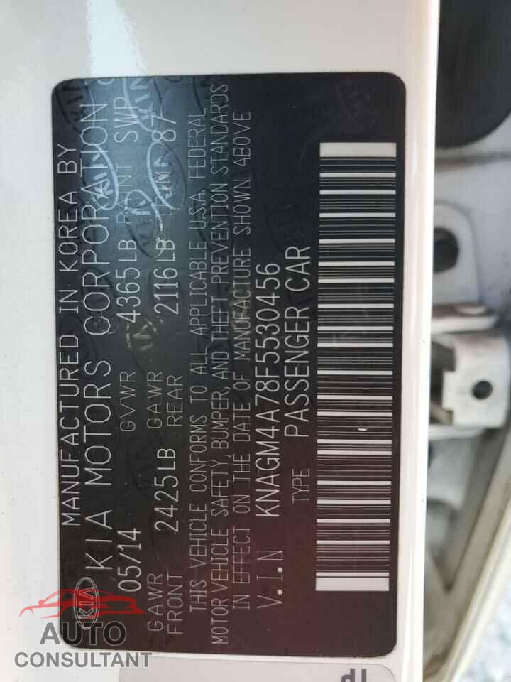 KIA OPTIMA 2015 - KNAGM4A78F5530456