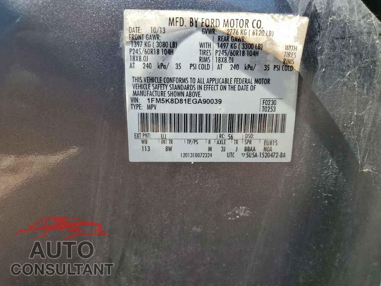 FORD EXPLORER 2014 - 1FM5K8D81EGA90039
