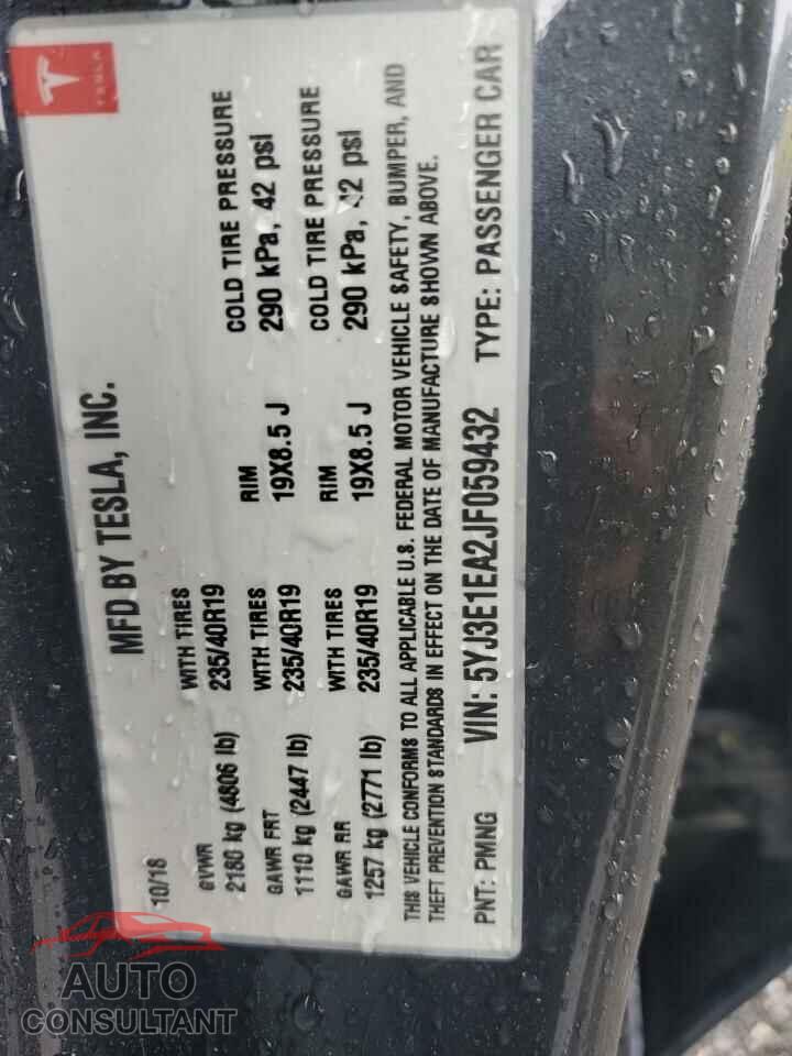TESLA MODEL 3 2018 - 5YJ3E1EA2JF059432