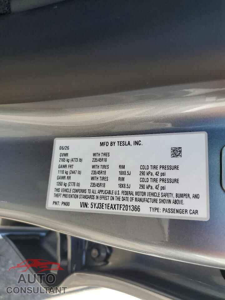 TESLA MODEL 3 2026 - 5YJ3E1EAXTF201366