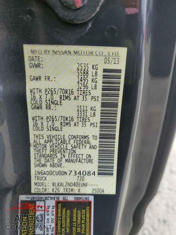 NISSAN FRONTIER 2013 - 1N6AD0CU0DN734084