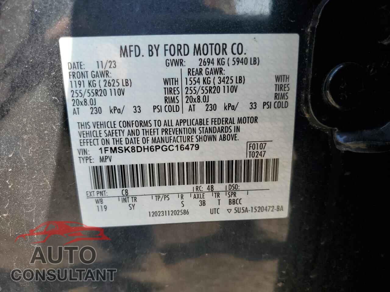 FORD EXPLORER 2023 - 1FMSK8DH6PGC16479