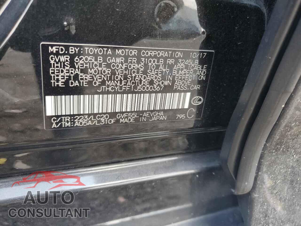 LEXUS LS500 2018 - JTHCYLFF1J5000367