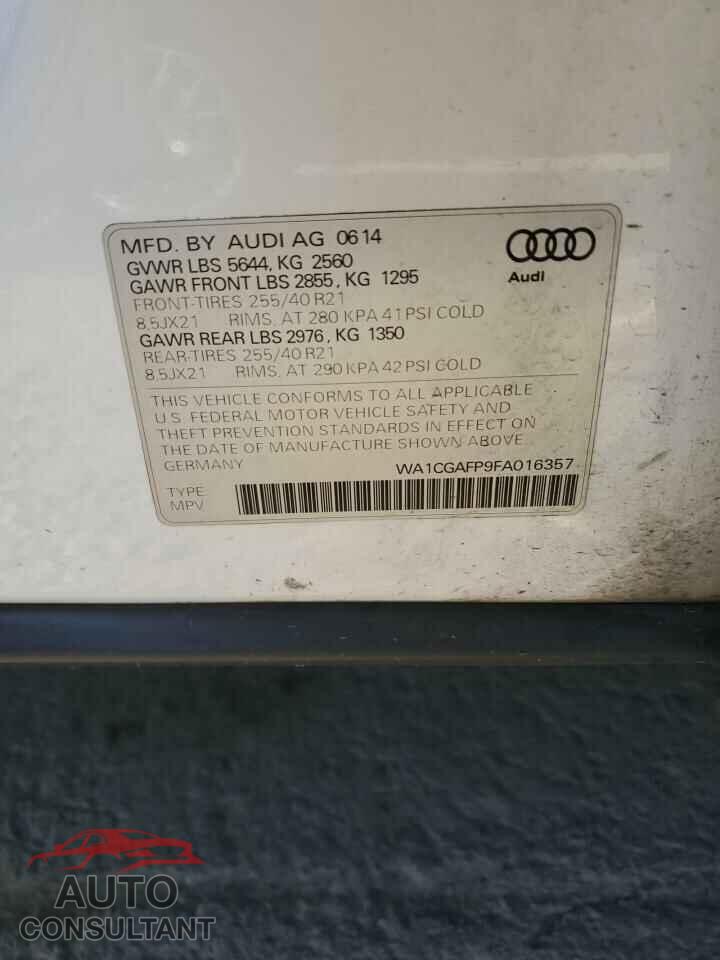AUDI SQ5 2015 - WA1CGAFP9FA016357