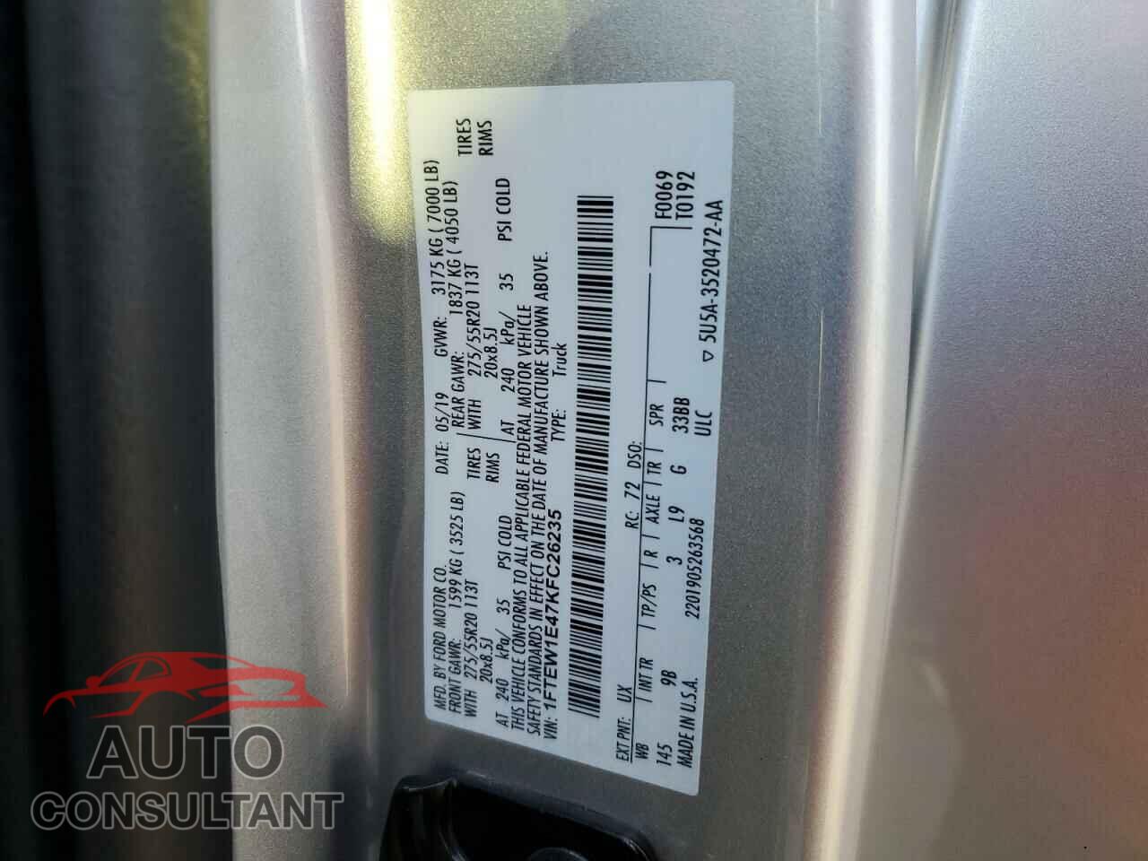 FORD F-150 2019 - 1FTEW1E47KFC26235