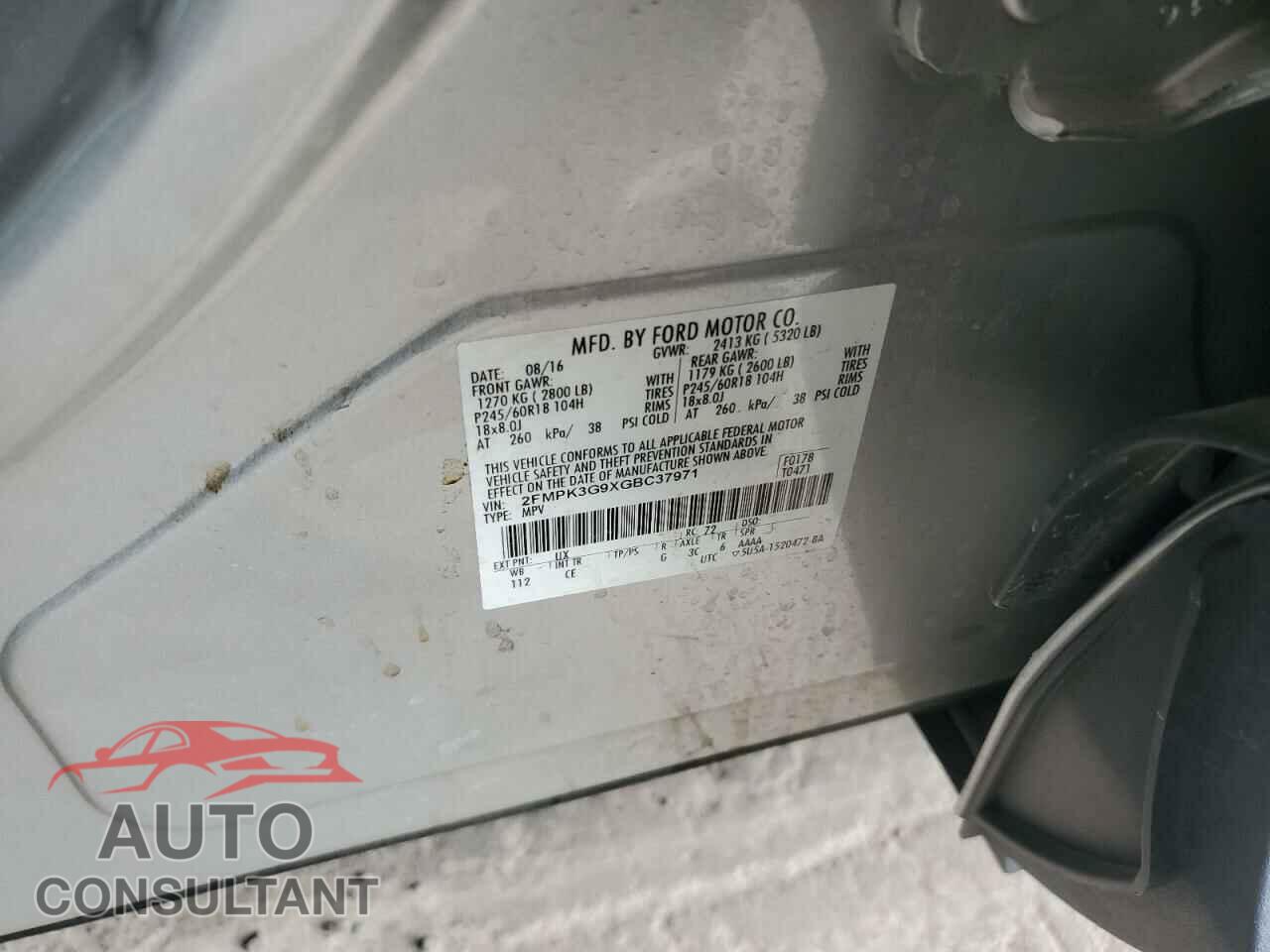 FORD EDGE 2016 - 2FMPK3G9XGBC37971
