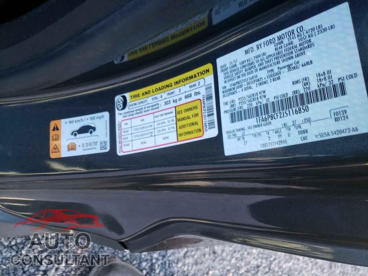 FORD MUSTANG 2018 - 1FA6P8CF2J5116850