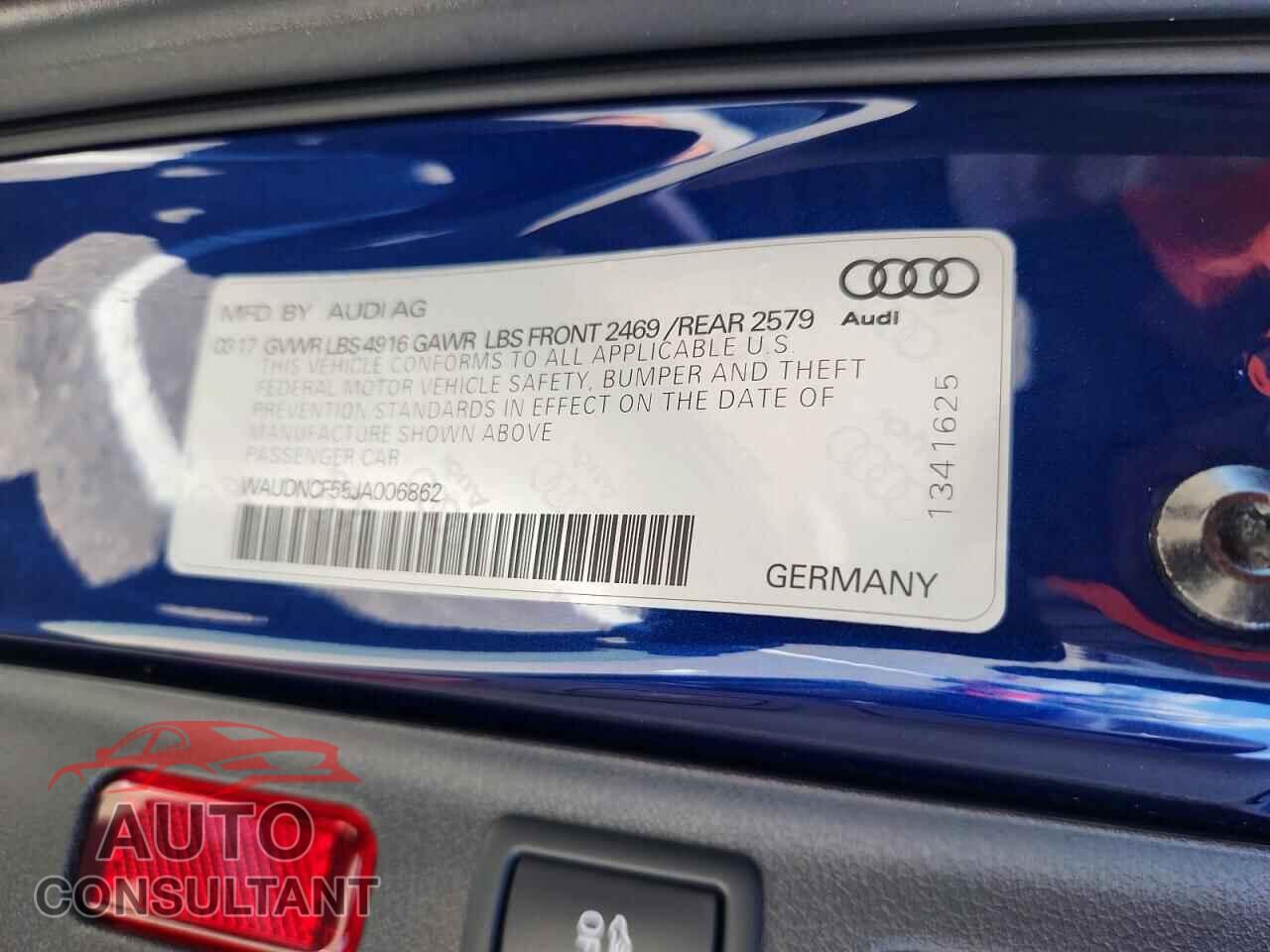 AUDI A5 2018 - WAUDNCF55JA006862