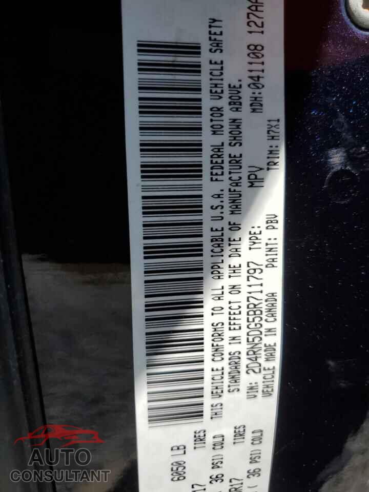 DODGE CARAVAN 2011 - 2D4RN5DG5BR711797