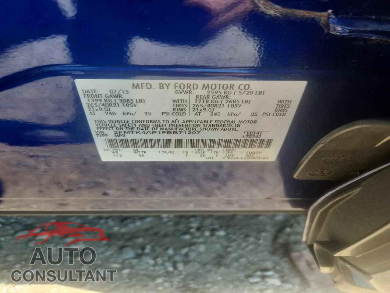 FORD EDGE 2015 - 2FMTK4AP1FBB71207