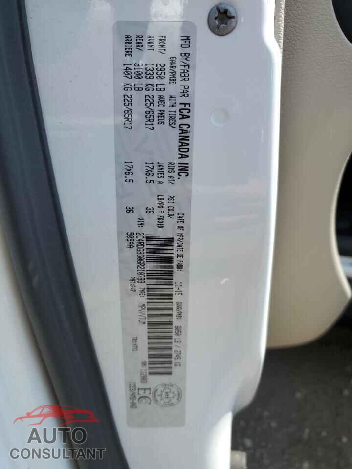 DODGE CARAVAN 2016 - 2C4RDGBG0GR210788