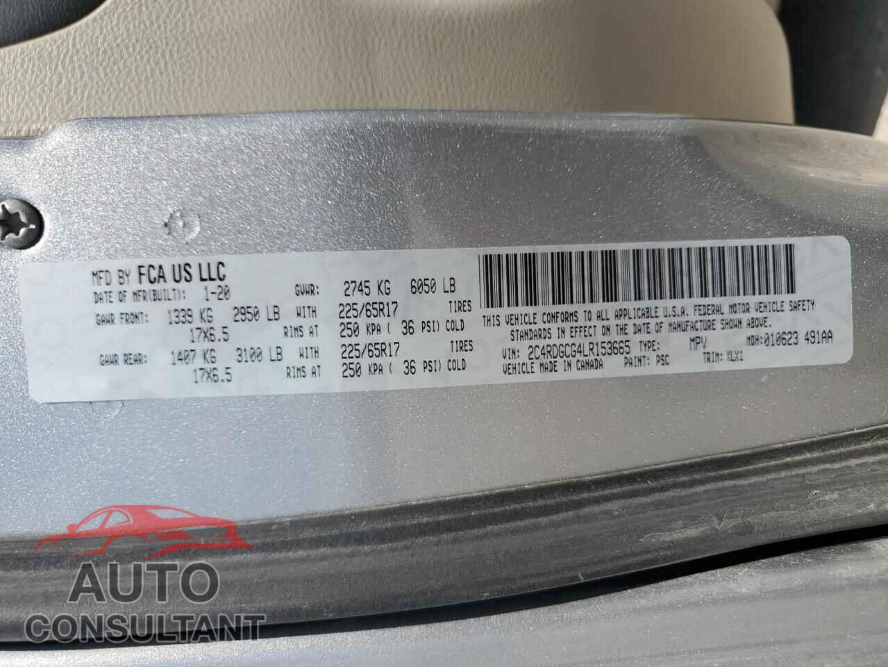 DODGE CARAVAN 2020 - 2C4RDGCG4LR153665