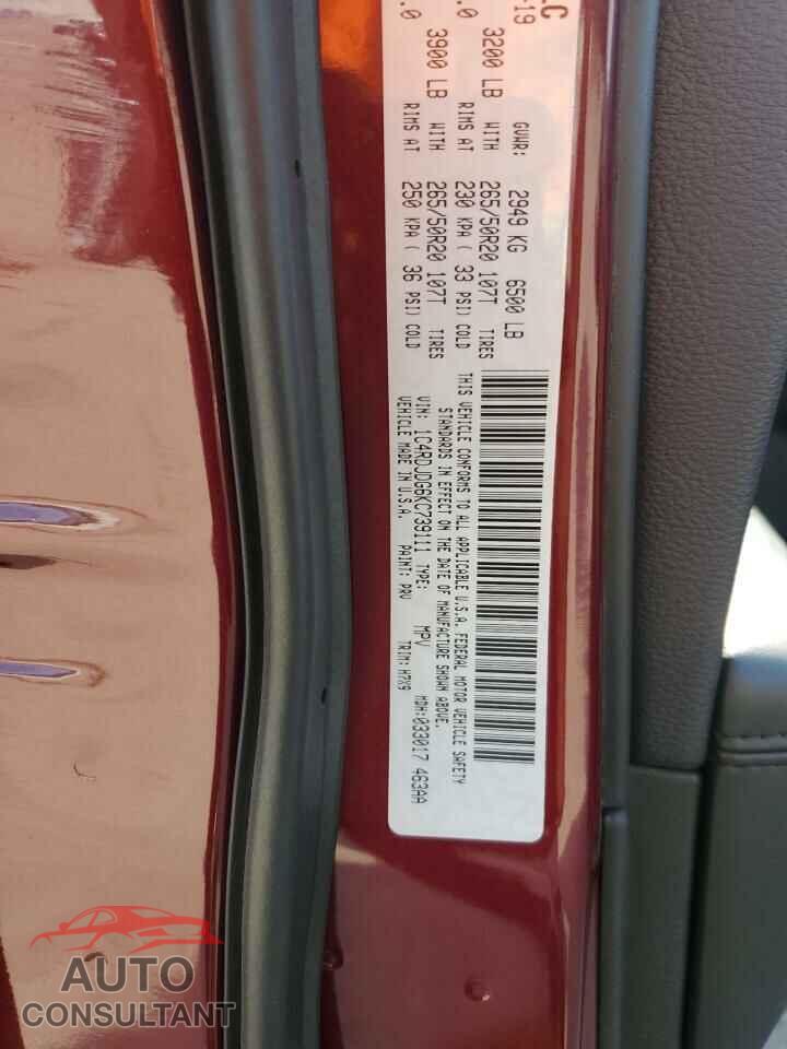 DODGE DURANGO 2019 - 1C4RDJDG6KC739111