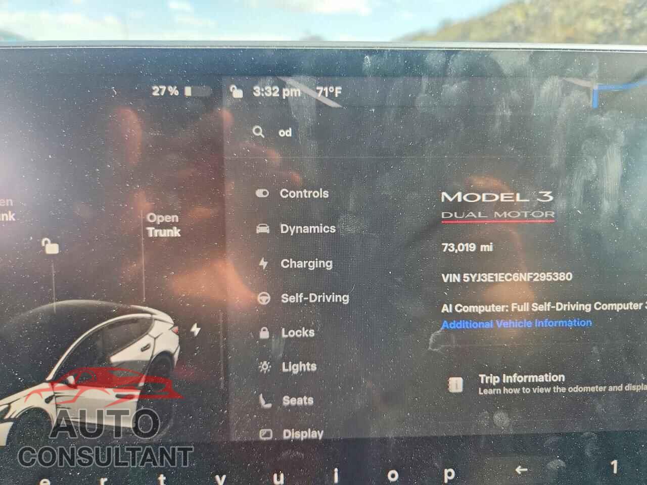 TESLA MODEL 3 2022 - 5YJ3E1EC6NF295380