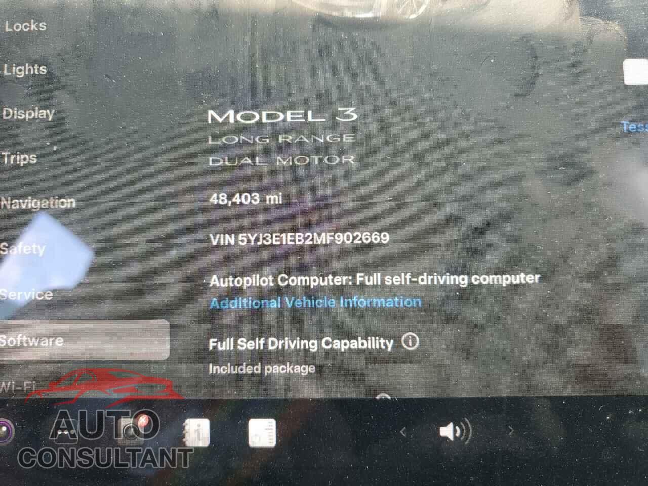 TESLA MODEL 3 2021 - 5YJ3E1EB2MF902669