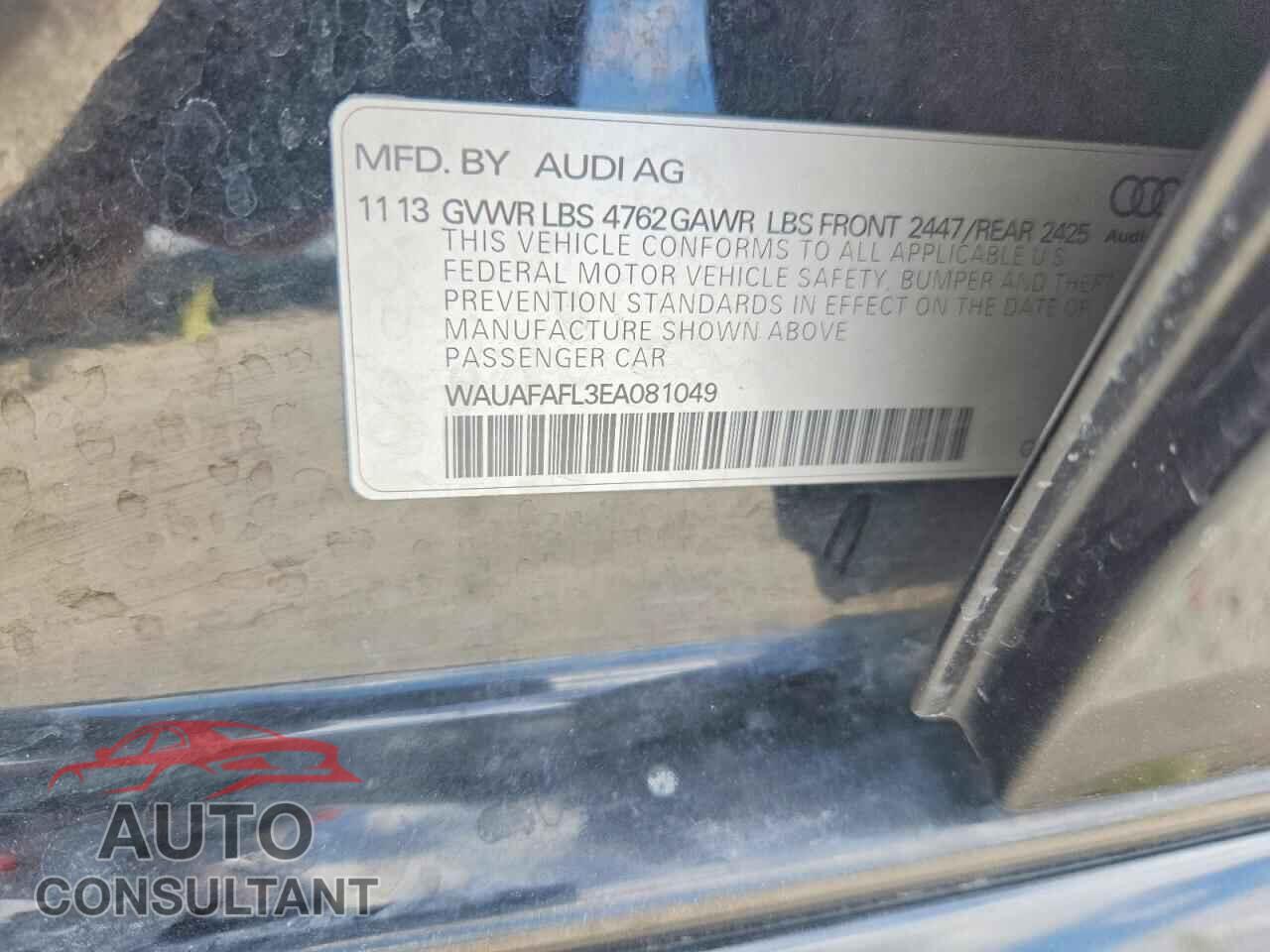 AUDI A4 2014 - WAUAFAFL3EA081049