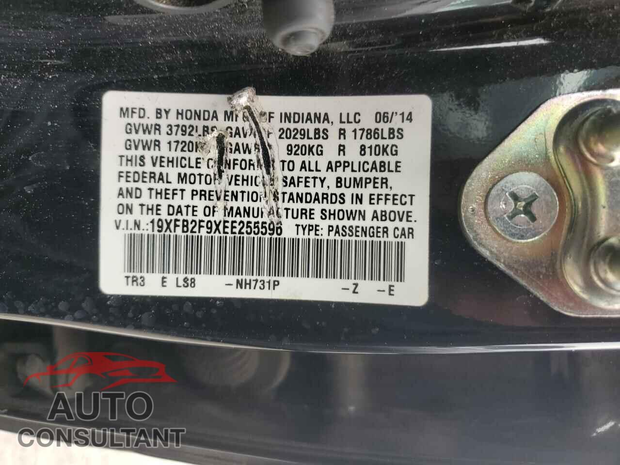 HONDA CIVIC 2014 - 19XFB2F9XEE255596