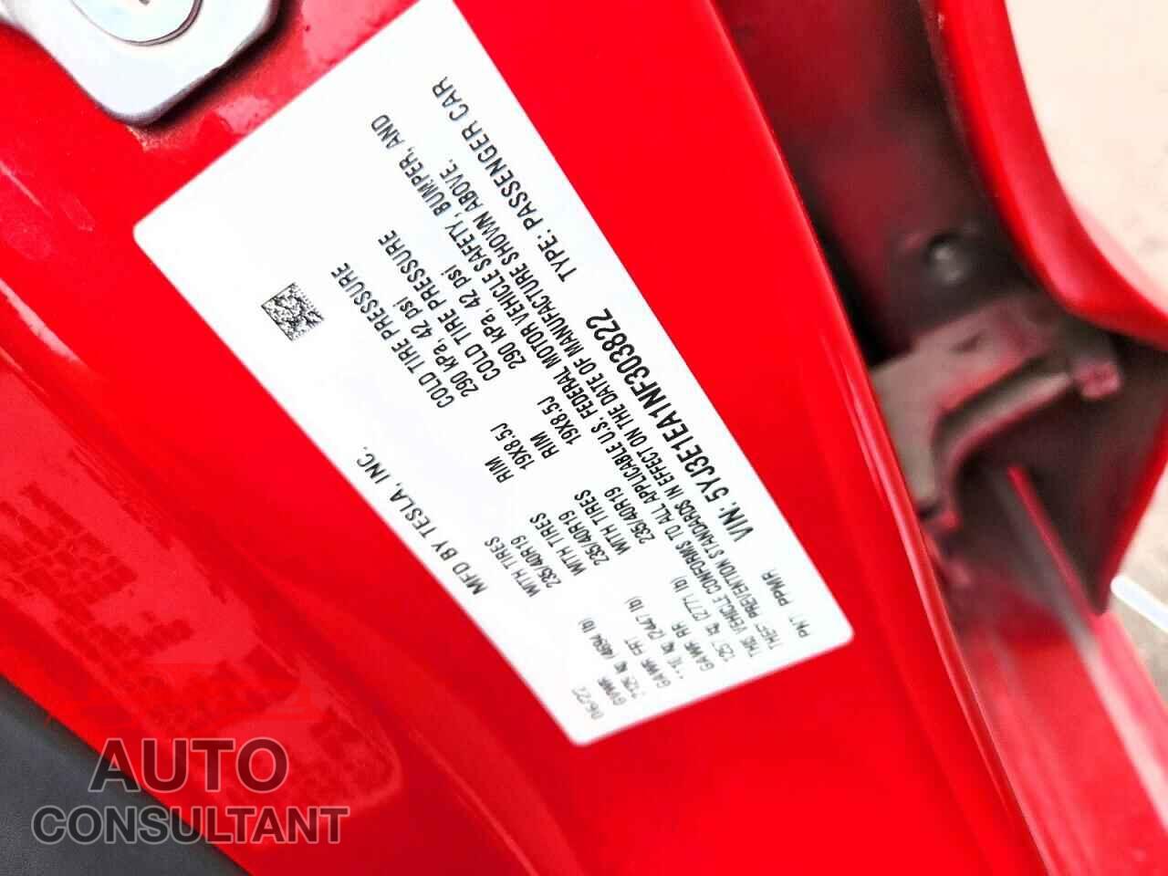 TESLA MODEL 3 2022 - 5YJ3E1EA1NF303822