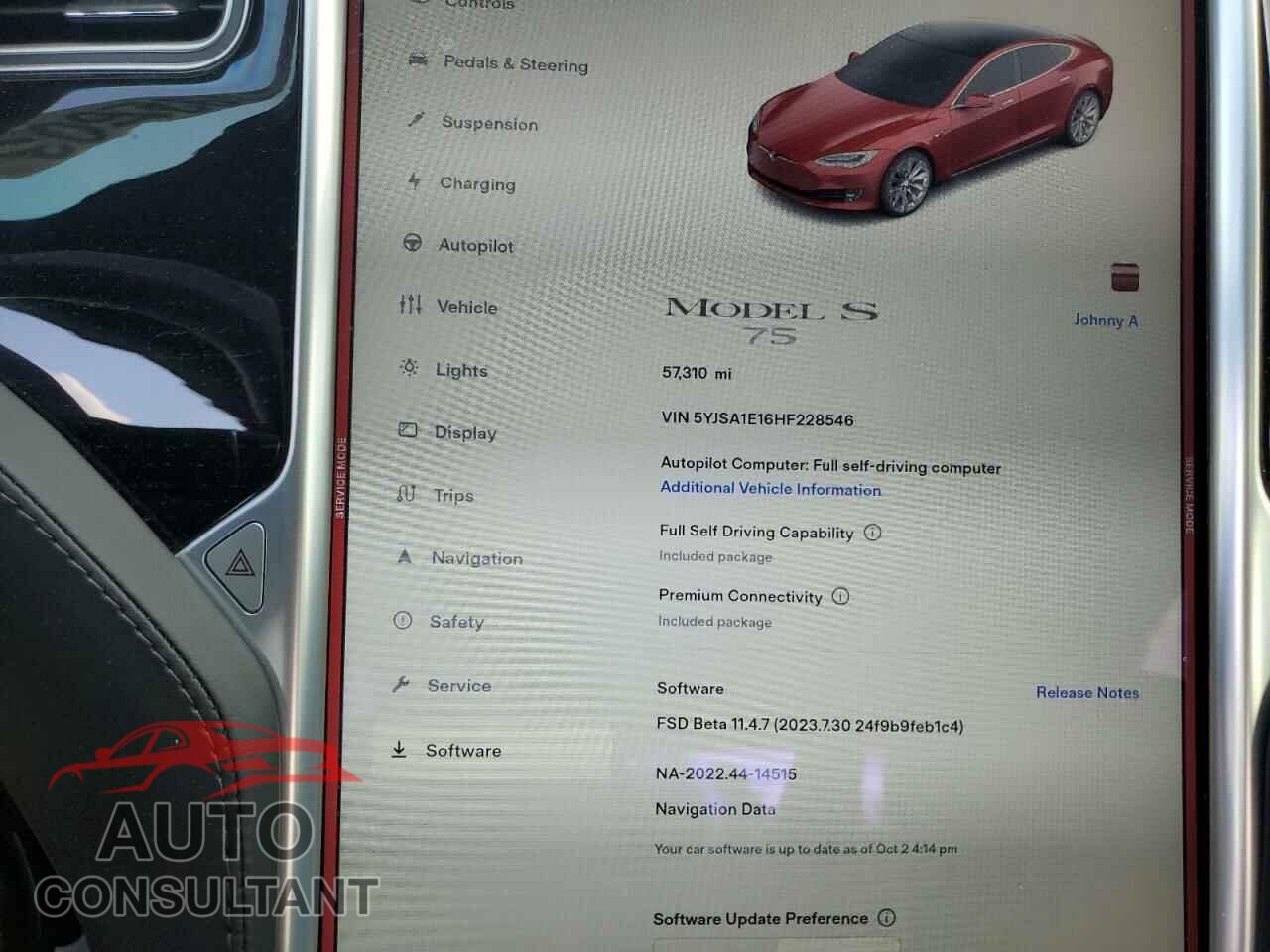 TESLA MODEL S 2017 - 5YJSA1E16HF228546