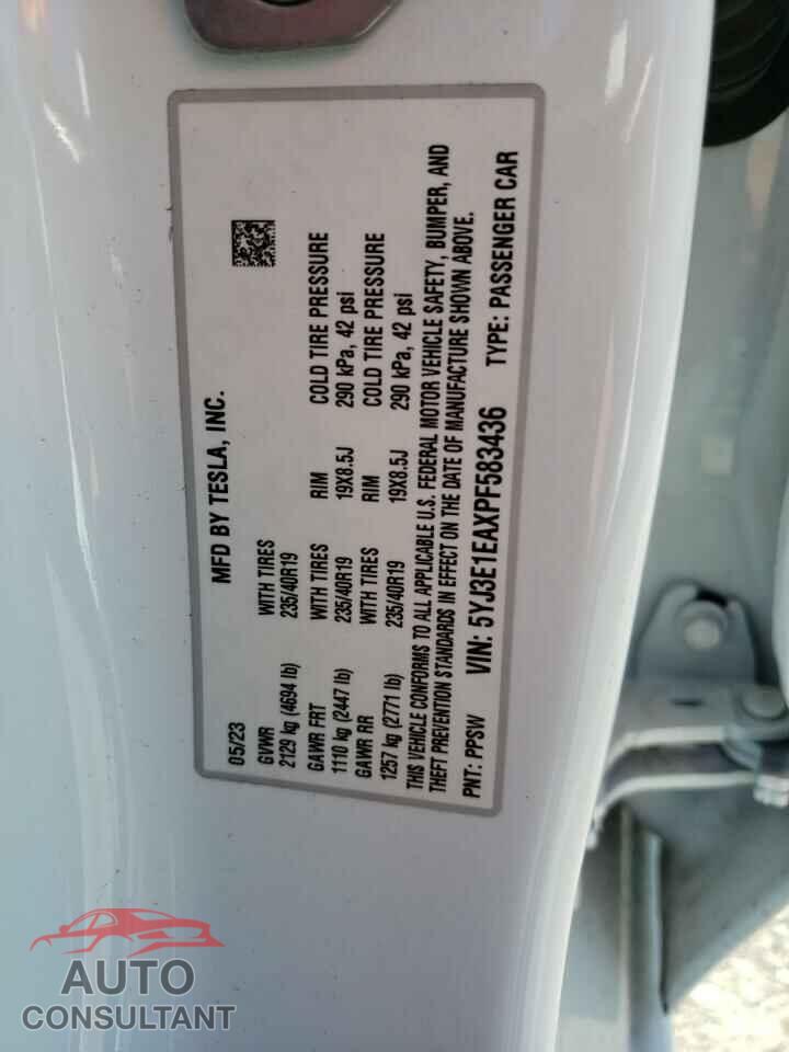 TESLA MODEL 3 2023 - 5YJ3E1EAXPF583436